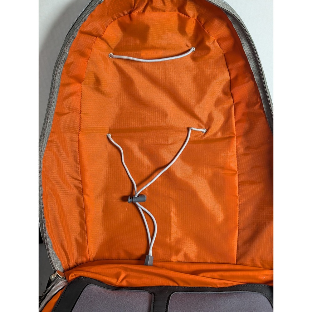 Merrell Gray Backpack Utility Organizer Laptop Travel Hiking Bag Orange Interior - Picture 14 of 16
